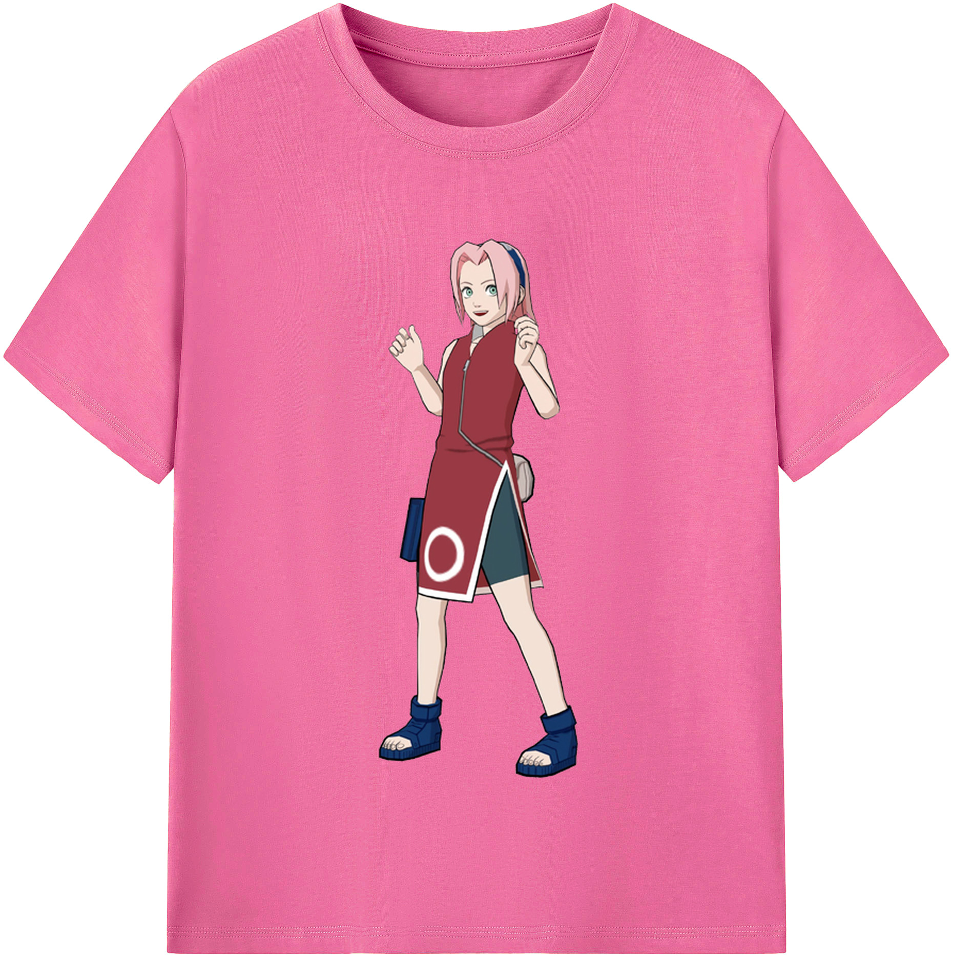 （画像用） NARUTO -ナルト- 春野サクラ Haruno Sakura レディースカジュアルプリントTシャツ（綿100％）